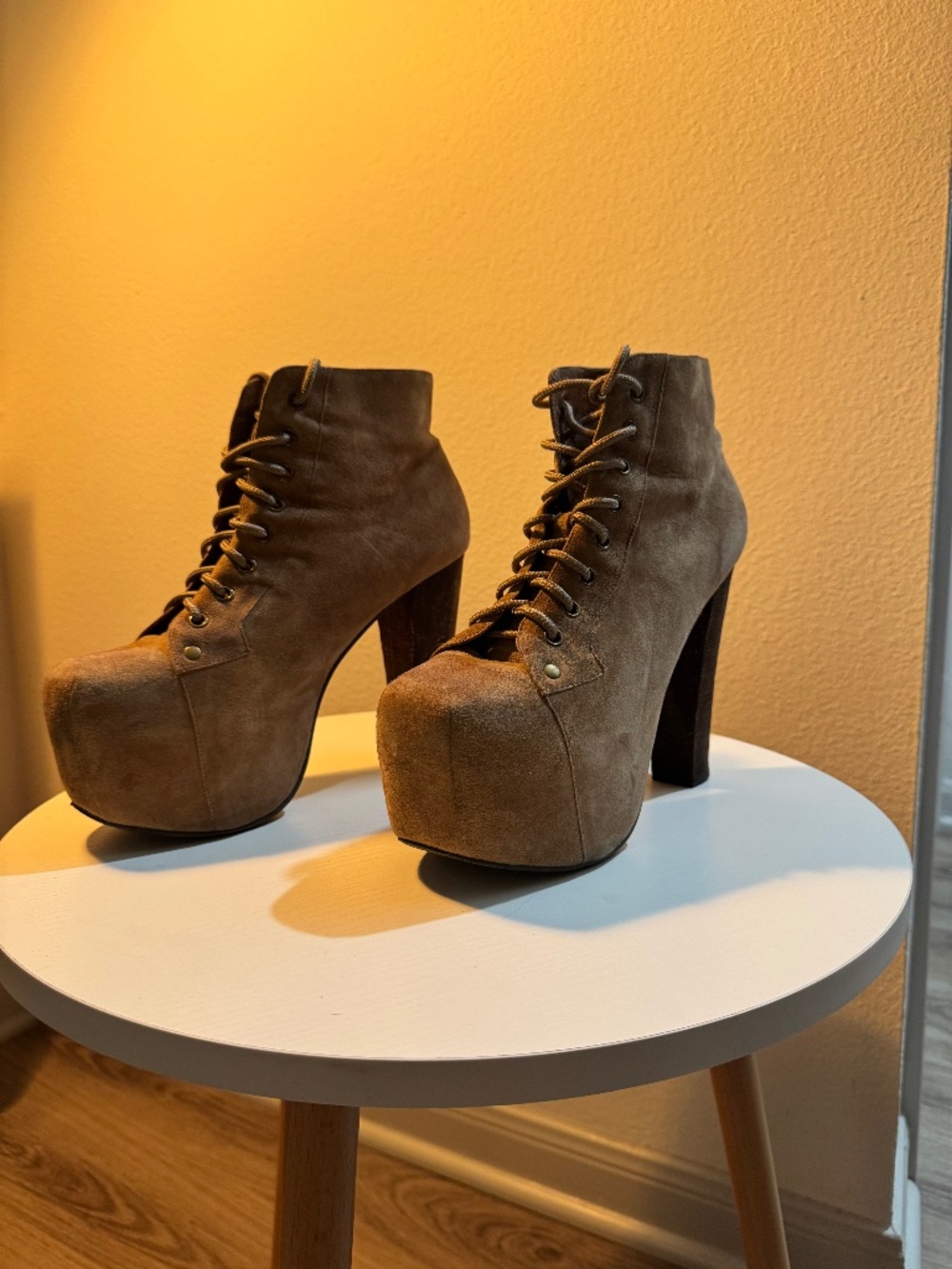 Jeffrey Campbell Tan Suede LITA Boots